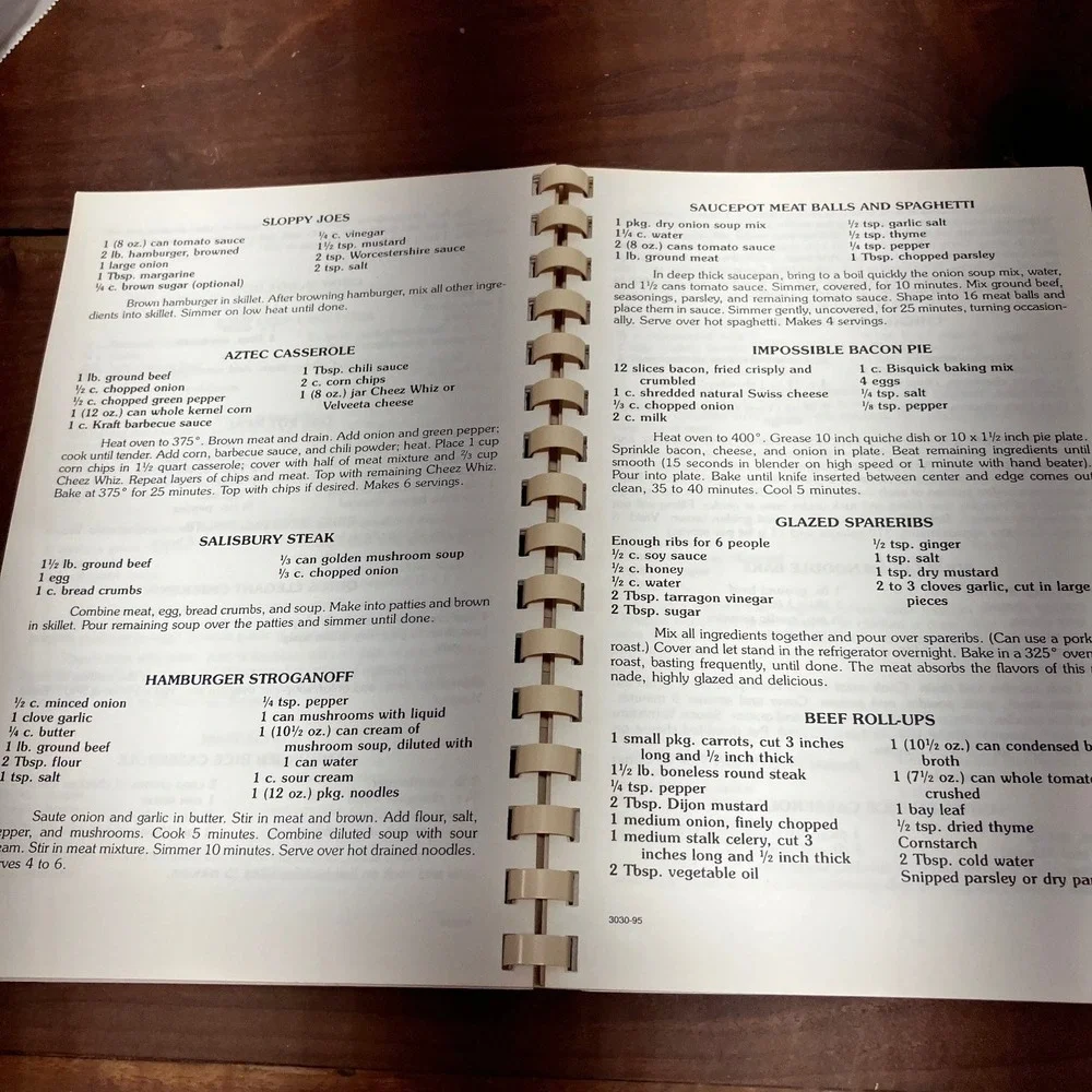 What's Cookin' At Cole RV School 1995-96 Cookbook Music Boosters Spiral Bound